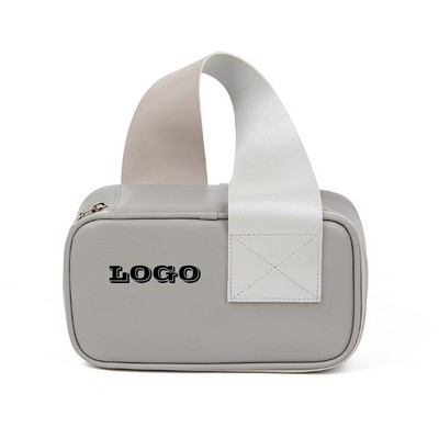 Pvc Casual Solid Color Zipper Makeup Storage Bag