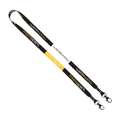 1/2" Double Ended Dye-Sublimated Lanyard with Metal Crimp and Metal Lobster