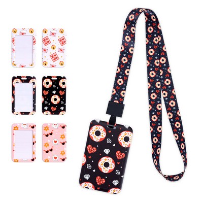 Plastic Badge Card Holder W/Lanyard