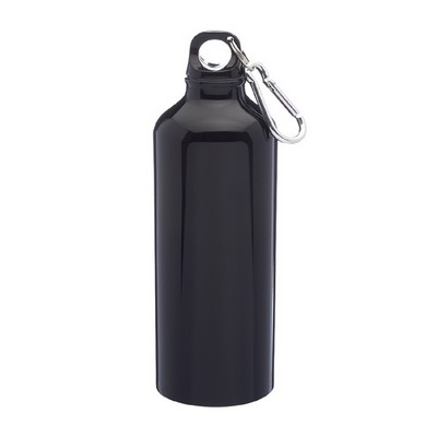 Aluminum Water Bottle with Carabiner, 24 Oz.