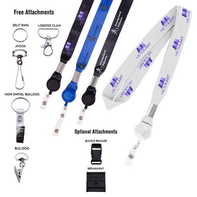 1" Dye Sublimated Lanyard Badge Reel Combo
