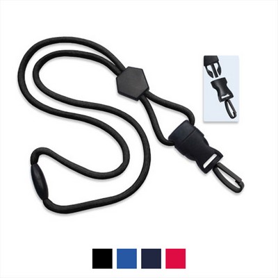 1/4" Polyester Lanyard with Diamond Slider and Quick Release (Plastic J-Hook)