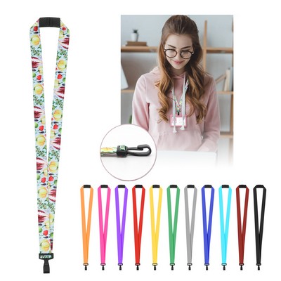 3/4? Full Color Sublimated Lanyard With Nylon J Hook & Curved Breakaway